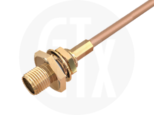 SMA Waterproof Crimp Panel Jack, terminated on cable