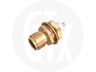 SMA Panel Jack, Solder Receptacle, front view