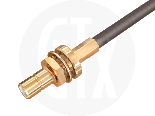SMB Crimp Bulkhead Jack, terminated on cable