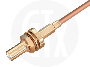 SMB Crimp Bulkhead Jack, terminated on cable