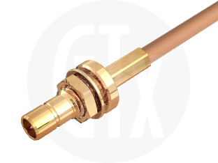 SMB Crimp Bulkhead Jack, terminated on cable
