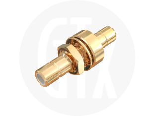 SMB Bulkhead Jack to Jack Adaptor, front view