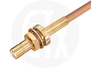 SMB Crimp Bulkhead Jack, terminated on cable