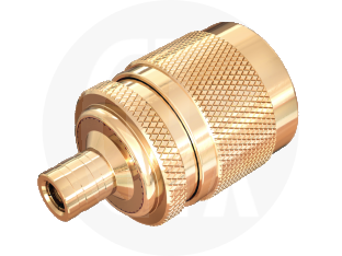SMB Plug to N Type Plug Adaptor, front view
