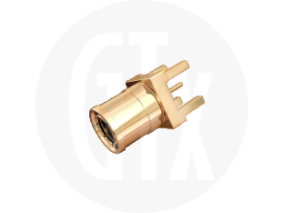 SMB Vertical PCB Mount Plug, front view