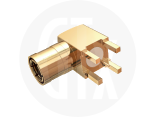 SMB Vertical PCB Mount Plug, front view