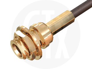 MMCX Crimp Bulkhead Jack, terminated on cable