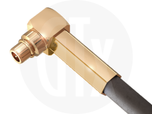 MMCX Crimp Right Angle Plug, terminated on cable
