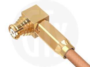 SMP Crimp Right Angle Plug, terminated on cable