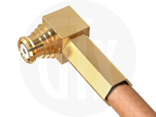 SMP Crimp Right Angle Plug, terminated on cable