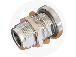 MCX Jack to N Type Bulkhead Jack Waterproof Adaptor, front view