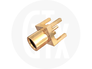 MCX Vertical PCB Mount Jack, front view