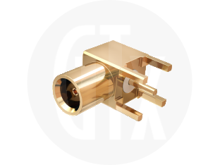 MCX Right Angle PCB Mount Jack, front view