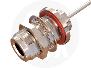 N Type Crimp Bulkhead Jack, terminated on cable