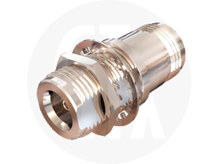 N Type Bulkhead Jack to Jack Adaptor, front view