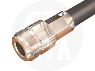 N Type Crimp Jack, terminated on cable