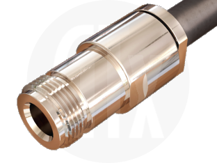 N Type Clamp Jack, terminated on cable