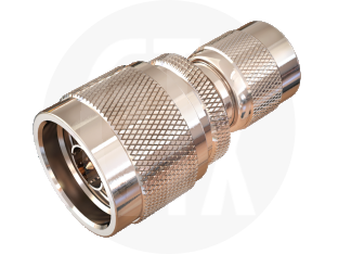 N Type Plug to TNC Plug Interseries Adaptor, front view