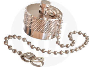 N Type Dust Cap with Chain, front view