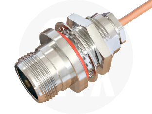 N Type Clamp Panel Jack, terminated on cable