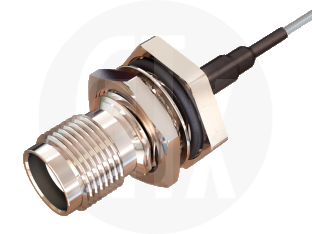 TNC Waterproof Reverse Polarity Crimp Bulkhead Jack, terminated on cable