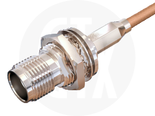 TNC Crimp Bulkhead Jack, terminated on cable