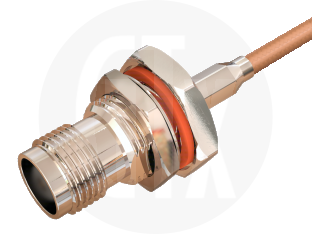 TNC Crimp Bulkhead Jack, terminated on cable