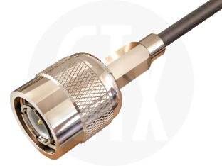 TNC Crimp Plug, terminated on cable