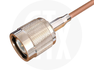 TNC Crimp Plug, terminated on cable