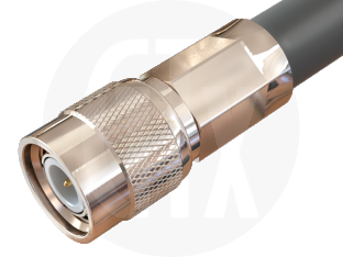 TNC Crimp Plug, terminated on cable