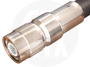 TNC Crimp Plug, terminated on cable