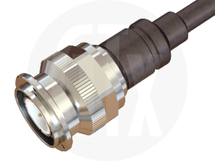 TNC Solder Plug, terminated on cable