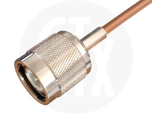 TNC Crimp Plug, terminated on cable