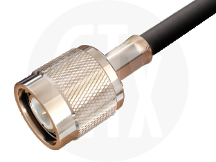 TNC Crimp Plug, terminated on cable