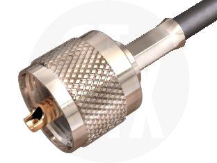 UHF Crimp Plug, terminated on cable