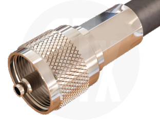 UHF Crimp Plug, terminated on cable