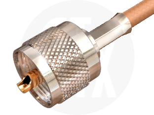 UHF Crimp Plug, terminated on cable